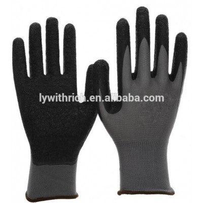 13G/15G nylon liner black foam nitrile coated gloves super comfortable