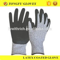 13G Hppe Fiber Lining PU coated gloves cut resistance glove