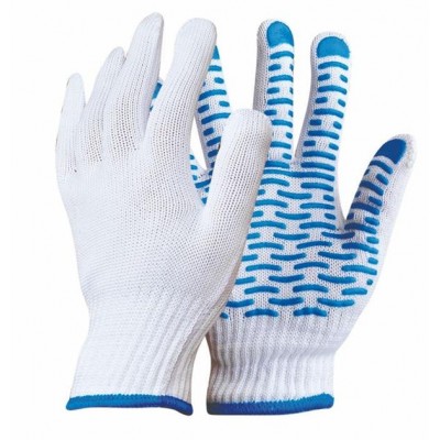 Cotton Gloves With PVC wave Dots/Latex Coated Working Gloves EN388 EN420