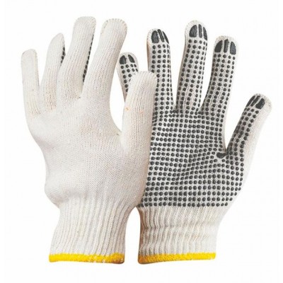 10G pvc dotted cotton safety hand gloves