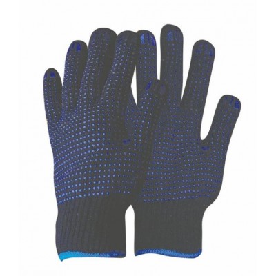 Gardening cotton knitted PVC dots work gloves