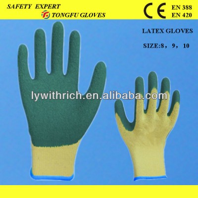 Cheap latex coated hand gloves / industrial latex rubber hand gloves / film latex coated gloves for men