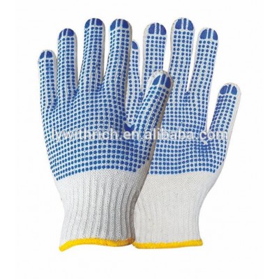 7gauge Knitted Cotton Lined PVC Dotted Safety Hand Gloves en420