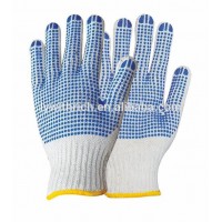 7gauge Knitted Cotton Lined PVC Dotted Safety Hand Gloves en420